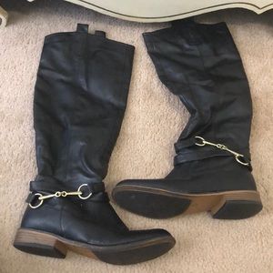 BAMBOO Parksville black knee high boots